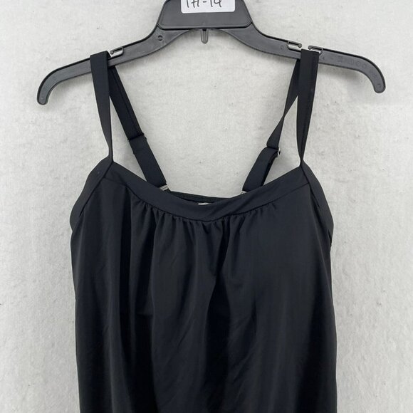 Lands' End Tankini Top Women’s 8D Black Spaghetti Strap Adjustable Buckle - Picture 5 of 10
